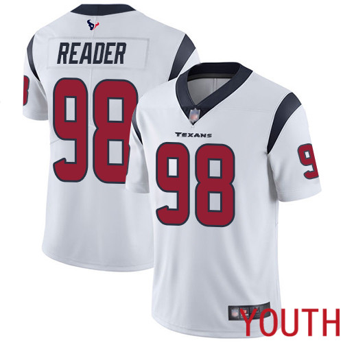 Houston Texans Limited White Youth D J  Reader Road Jersey NFL Football #98 Vapor Untouchable->youth nfl jersey->Youth Jersey